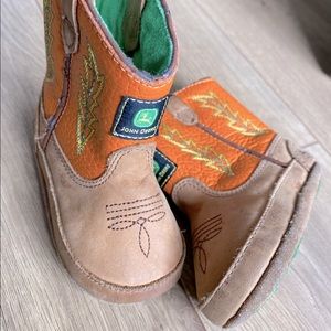 John Deere leather baby boots size 3